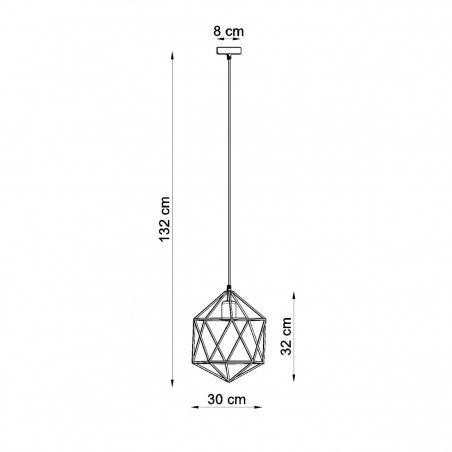 Lampa wisząca GASPARE czarna SL.0291 Sollux