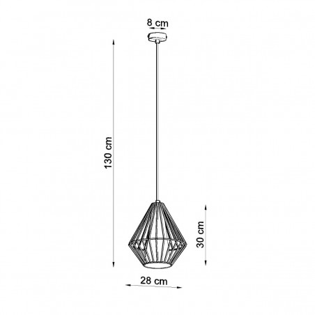 Lampa wisząca DEMI czarna SL.0298 Sollux