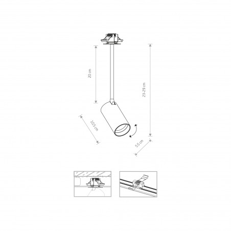 MONO SURFACE LONG S Czarny 10W only LED