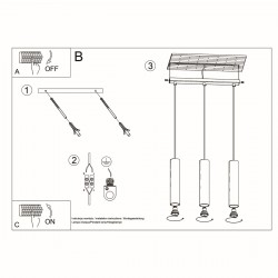 Lampa wisząca LAGOS 3L biały SL.0325 Sollux