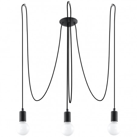 Żyrandol EDISON 3 czarny SL.0370 Sollux