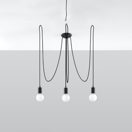 Żyrandol EDISON 3 czarny SL.0370 Sollux