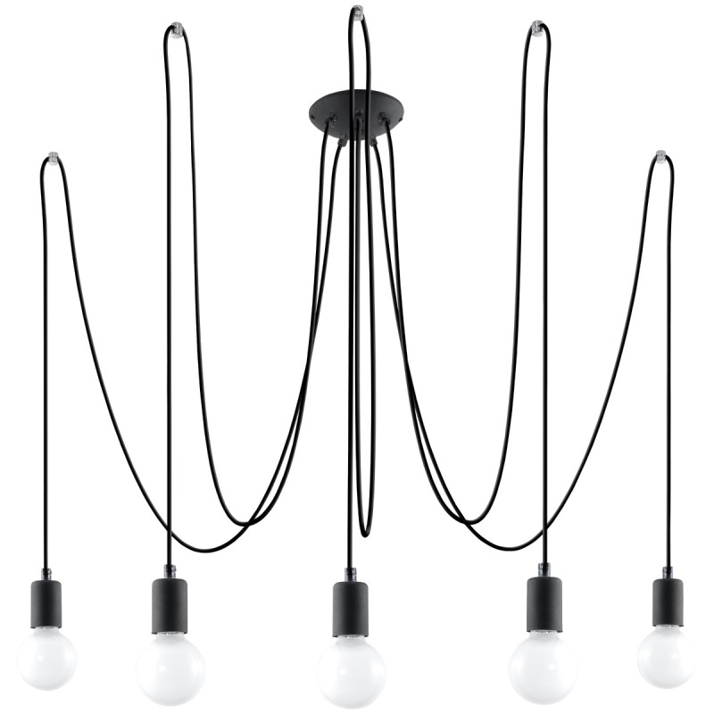 Żyrandol EDISON 5 czarny SL.0371 Sollux Żyrandol EDISON 5 czarny SL.0371 Sollux
