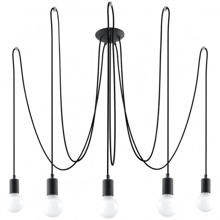 Żyrandol EDISON 5 czarny SL.0371 Sollux Żyrandol EDISON 5 czarny SL.0371 Sollux