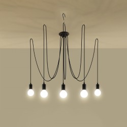 Żyrandol EDISON 5 czarny SL.0371 Sollux