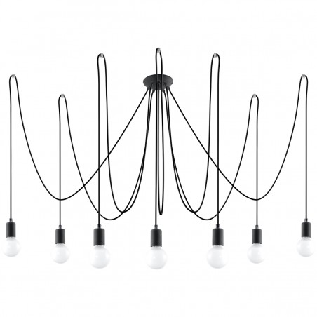 Żyrandol EDISON 7 czarny SL.0372 Sollux