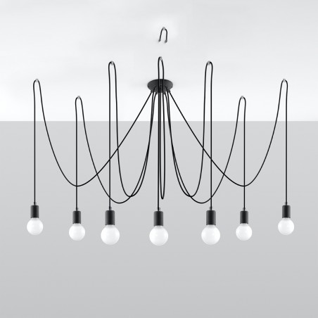 Żyrandol EDISON 7 czarny SL.0372 Sollux
