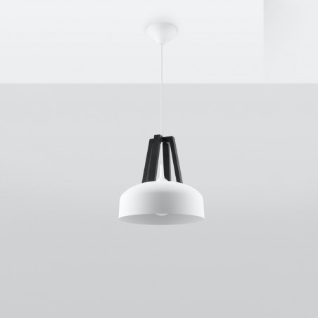 Lampa wisząca CASCO biała/czarna SL.0387 Sollux
