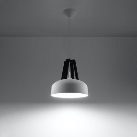 Lampa wisząca CASCO biała/czarna SL.0387 Sollux