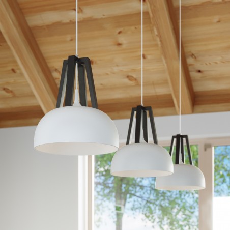 Lampa wisząca CASCO biała/czarna SL.0387 Sollux