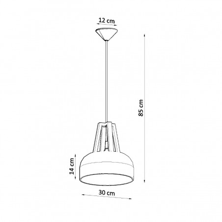 Lampa wisząca CASCO czarna/biała SL.0389 Sollux