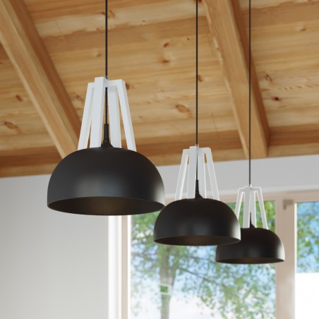 Lampa wisząca CASCO czarna/biała SL.0389 Sollux