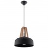 Lampa wisząca CASCO czarna/naturalne drewno SL.0390 Sollux