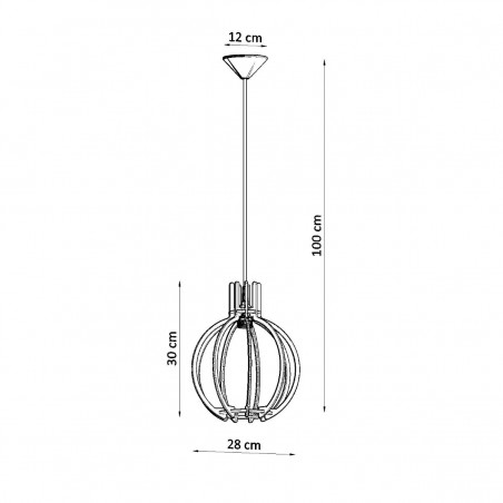 Lampa wisząca ARANCIA naturalne drewno SL.0391 Sollux