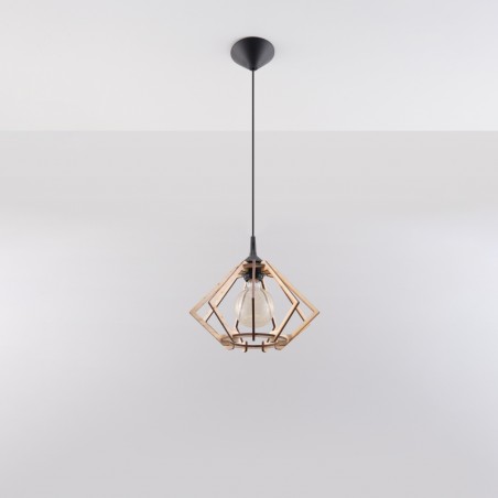Lampa wisząca POMPELMO naturalne drewno SL.0393 Sollux