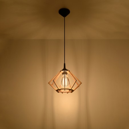 Lampa wisząca POMPELMO naturalne drewno SL.0393 Sollux