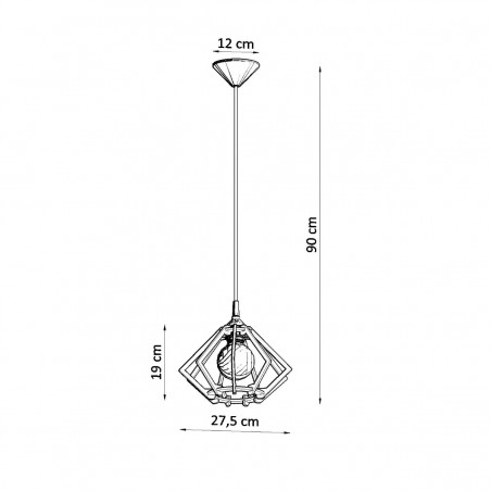 Lampa wisząca POMPELMO naturalne drewno SL.0393 Sollux