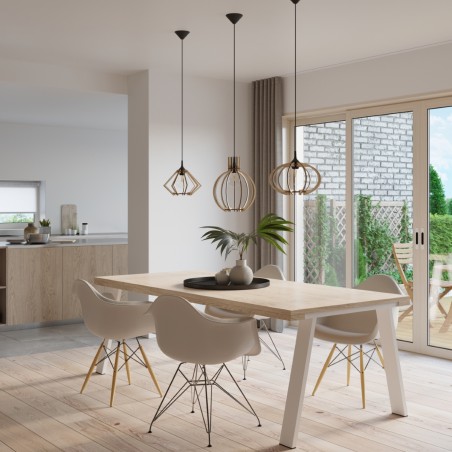 Lampa wisząca POMPELMO naturalne drewno SL.0393 Sollux