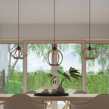 Lampa wisząca POMPELMO naturalne drewno SL.0393 Sollux
