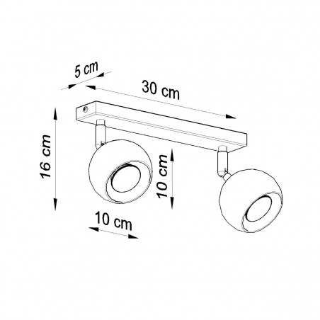 Plafon OCULARE 2 czarny SL.0444 Sollux