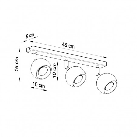 Plafon OCULARE 3 czarny SL.0445 Sollux