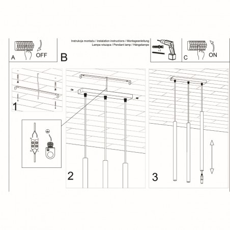 Lampa wisząca PASTELO 3 biała SL.0466 Sollux