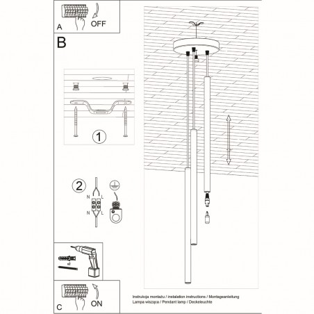 Lampa wisząca PASTELO 3P biała SL.0467 Sollux