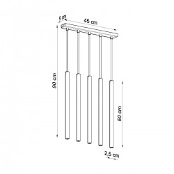 Lampa wisząca PASTELO 5 biała SL.0468 Sollux