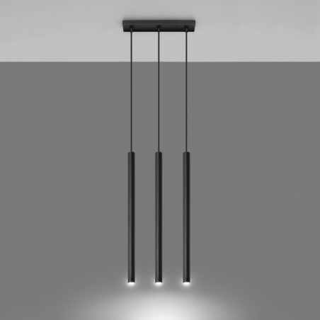 Lampa wisząca PASTELO 3 czarna SL.0470 Sollux