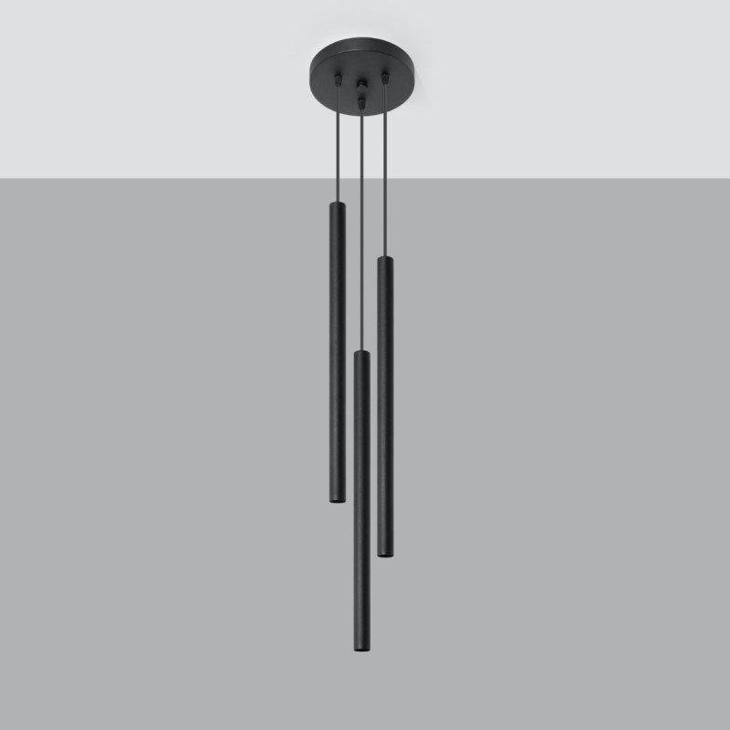 Lampa wisząca PASTELO 3P czarna SL.0471 Sollux