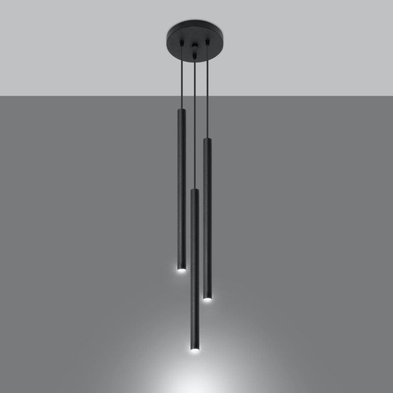 Lampa wisząca PASTELO 3P czarna SL.0471 Sollux