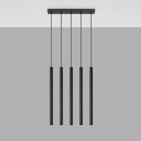 Lampa wisząca PASTELO 5 czarna SL.0472 Sollux