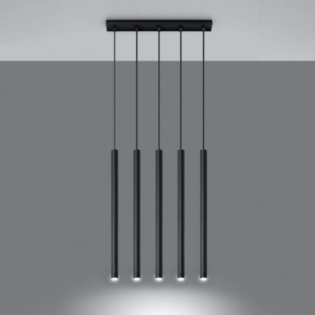 Lampa wisząca PASTELO 5 czarna SL.0472 Sollux