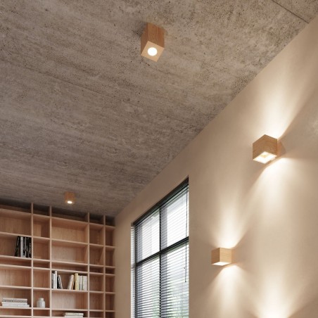 Plafon QUAD naturalne drewno SL.0493 Sollux