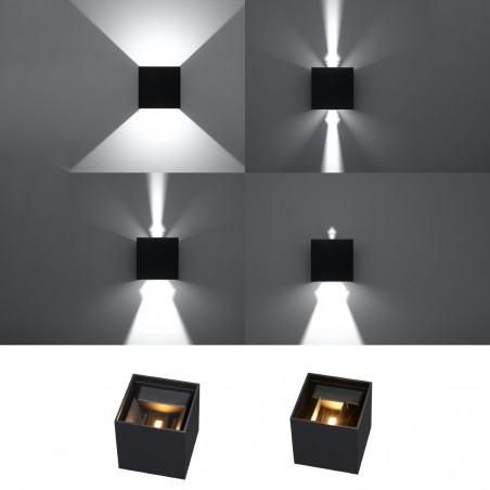 Kinkiet LUCA czarny LED IP54 SL.0545 Sollux