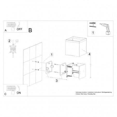 Kinkiet LUCA czarny LED IP54 SL.0545 Sollux