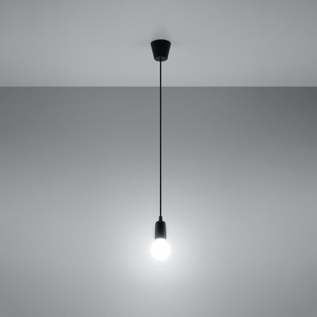 Lampa wisząca DIEGO 1 czarna SL.0572 Sollux