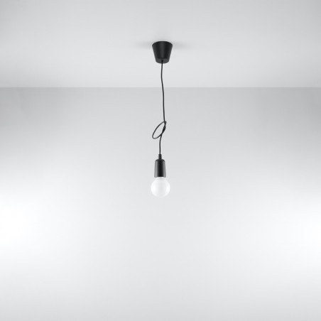 Lampa wisząca DIEGO 1 czarna SL.0572 Sollux