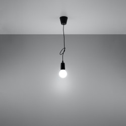 Lampa wisząca DIEGO 1 czarna SL.0572 Sollux