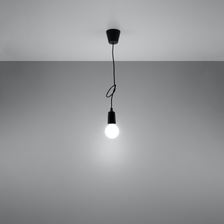Lampa wisząca DIEGO 1 czarna SL.0572 Sollux