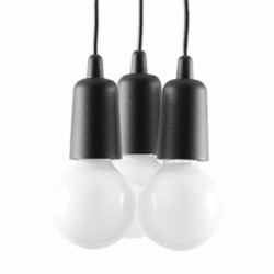 Lampa wisząca DIEGO 3 czarna SL.0573 Sollux