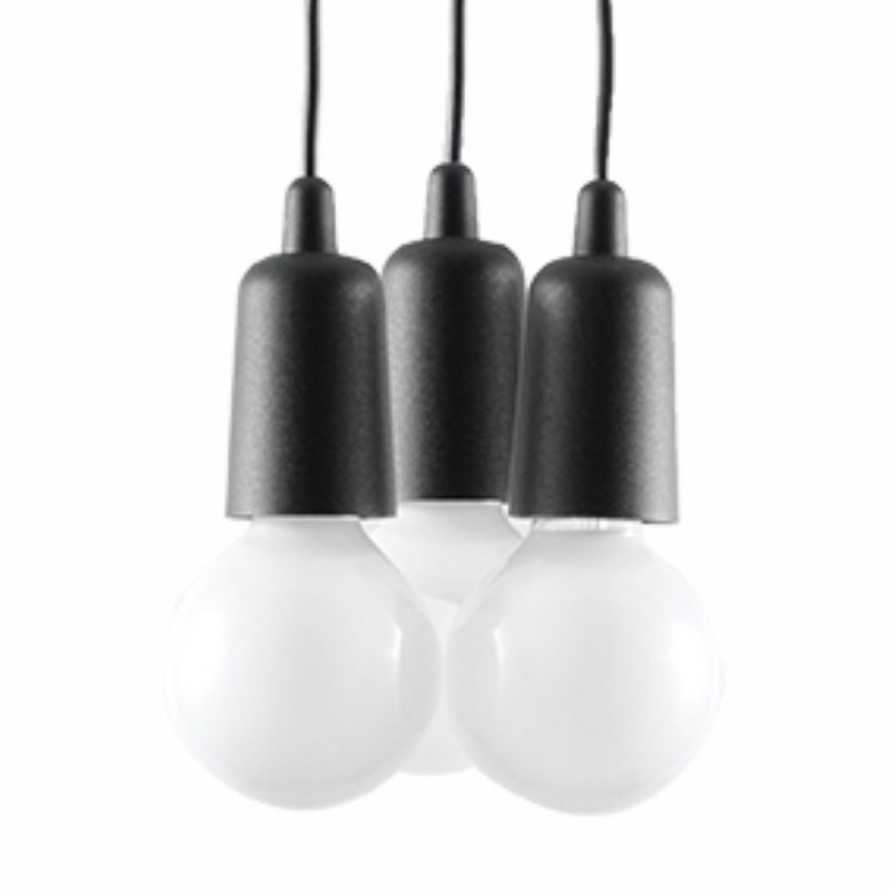 Lampa wisząca DIEGO 3 czarna SL.0573 Sollux Lampa wisząca DIEGO 3 czarna SL.0573 Sollux