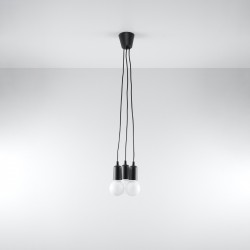 Lampa wisząca DIEGO 3 czarna SL.0573 Sollux