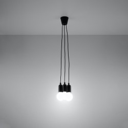 Lampa wisząca DIEGO 3 czarna SL.0573 Sollux
