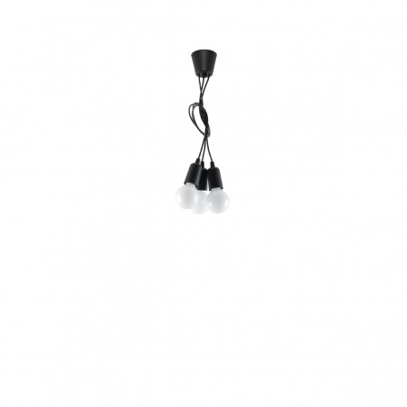 Lampa wisząca DIEGO 3 czarna SL.0573 Sollux
