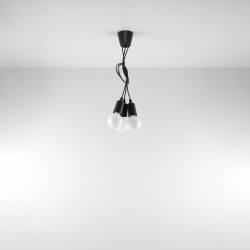 Lampa wisząca DIEGO 3 czarna SL.0573 Sollux