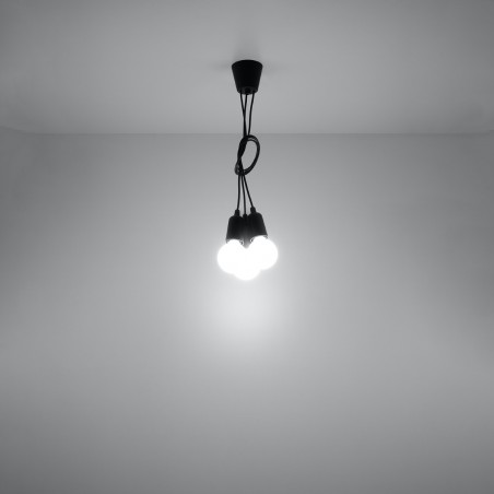Lampa wisząca DIEGO 3 czarna SL.0573 Sollux