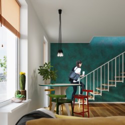 Lampa wisząca DIEGO 3 czarna SL.0573 Sollux