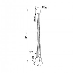 Lampa wisząca DIEGO 5 czarna SL.0574 Sollux