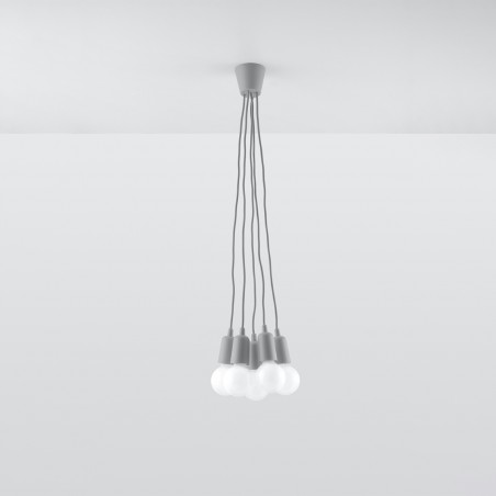 Lampa wisząca DIEGO 5 szara SL.0577 Sollux
